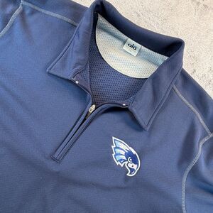 Alo CoolFit Quarter Zip Polo Shirt Mens XXL Blue Athletic Logo